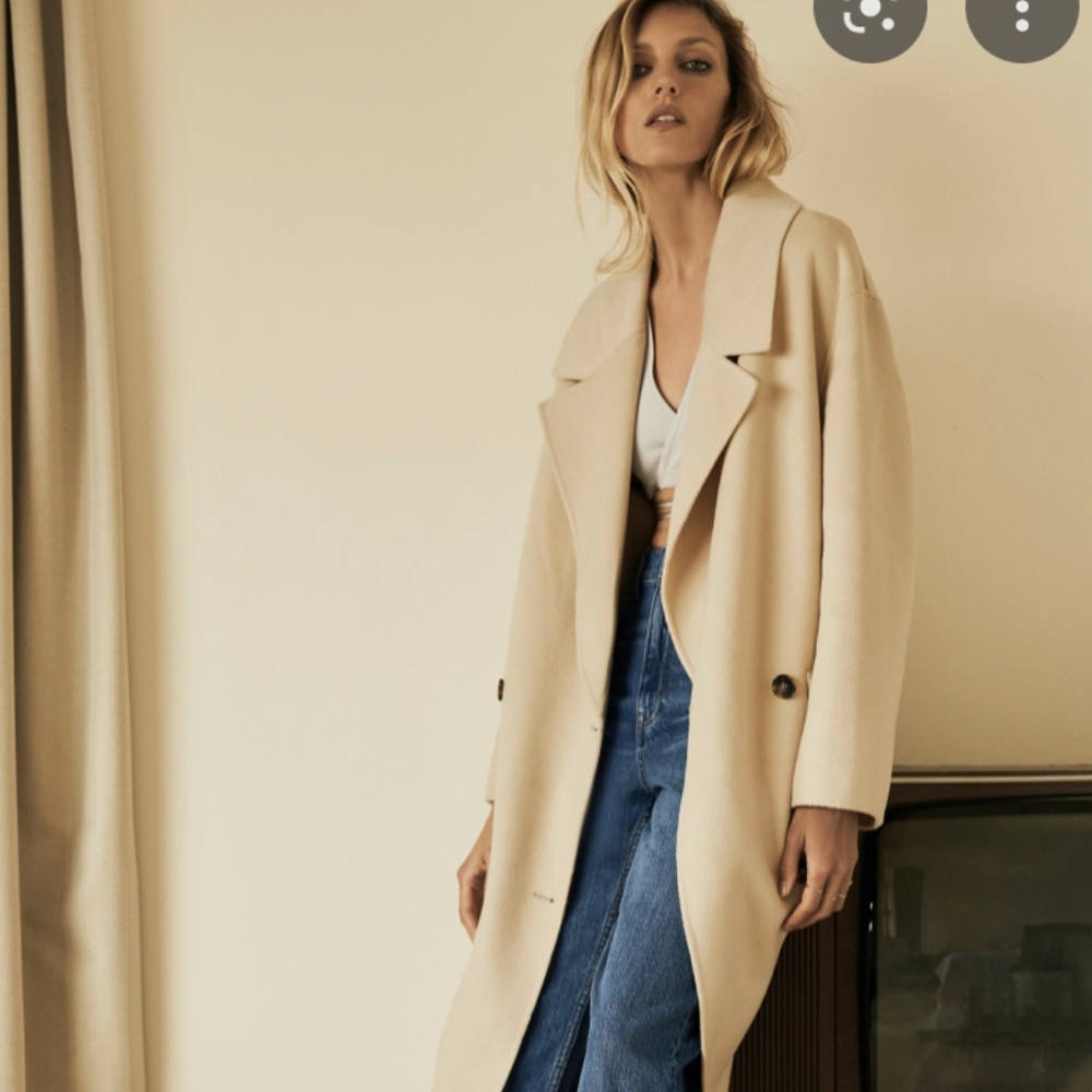 Zara Double Breasted Wool Cashmere Coat